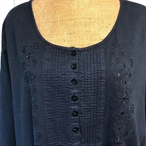 Liz & Me Black on Black Embroidery